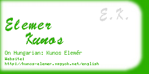elemer kunos business card
